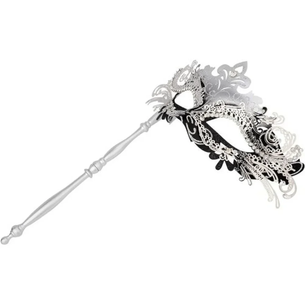 Masquerade Mask with Stick, Mardi Gras Deecorations Venetian Masks